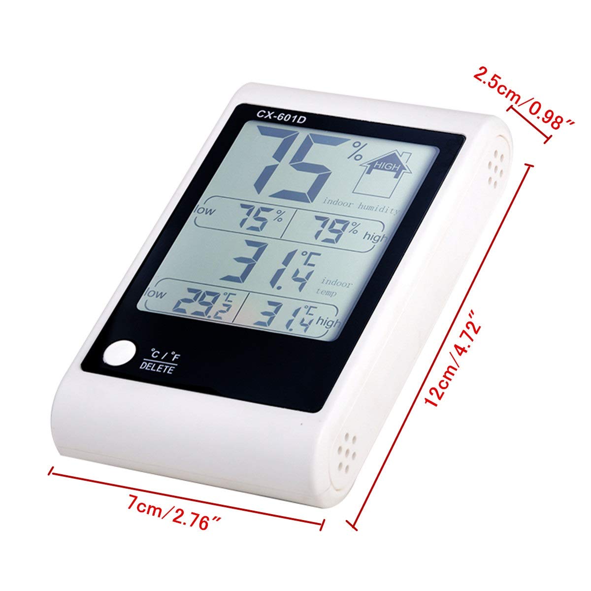 PNAWLLCF-65 Higrómetro Digital del Termómetro De Interior LCD, Termómetro Electrónico De Alta Precisión E Higrómetro, Función De Memoria