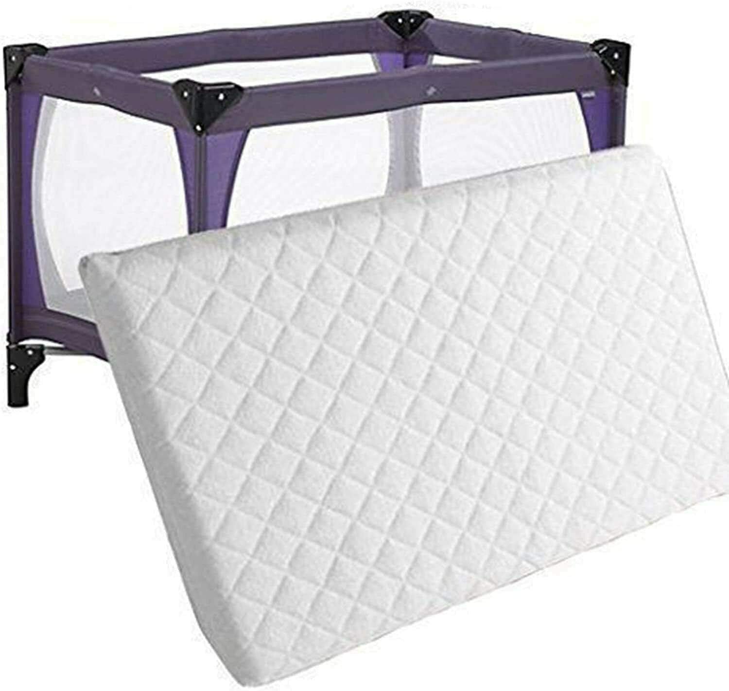 New Baby Travel Cot Bed Mattress Quilted Breathable - For Graco, Redkite And Mamas & Papas 90 x 52 x 5cm Hypoallergenic Poly Cotton Quilted Cover Nursery Cot Mattress