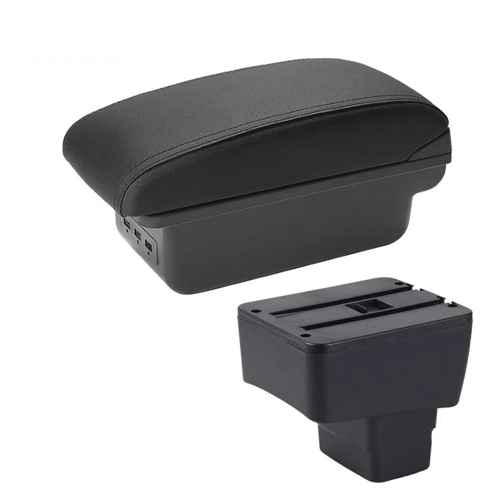 GBGWRMRYX Center Armrest Box For Mazda 2 Cx3 For CX-3 For Skyactiv Version Car Armrest Storage Box Charging USB Retrofit Accessories Arm Rest(B2 Black line 3USB)