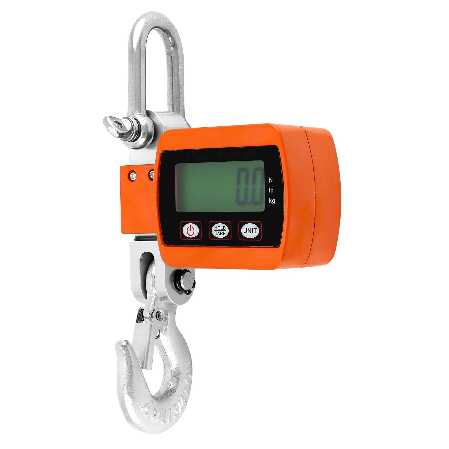 QWORK Bilancia digitale per gru resistente, capacità 1000 kg, conversione a doppia unità, bilancia industriale da appendere accurata e portatile per agricoltura, caccia, uso in magazzino, alluminio