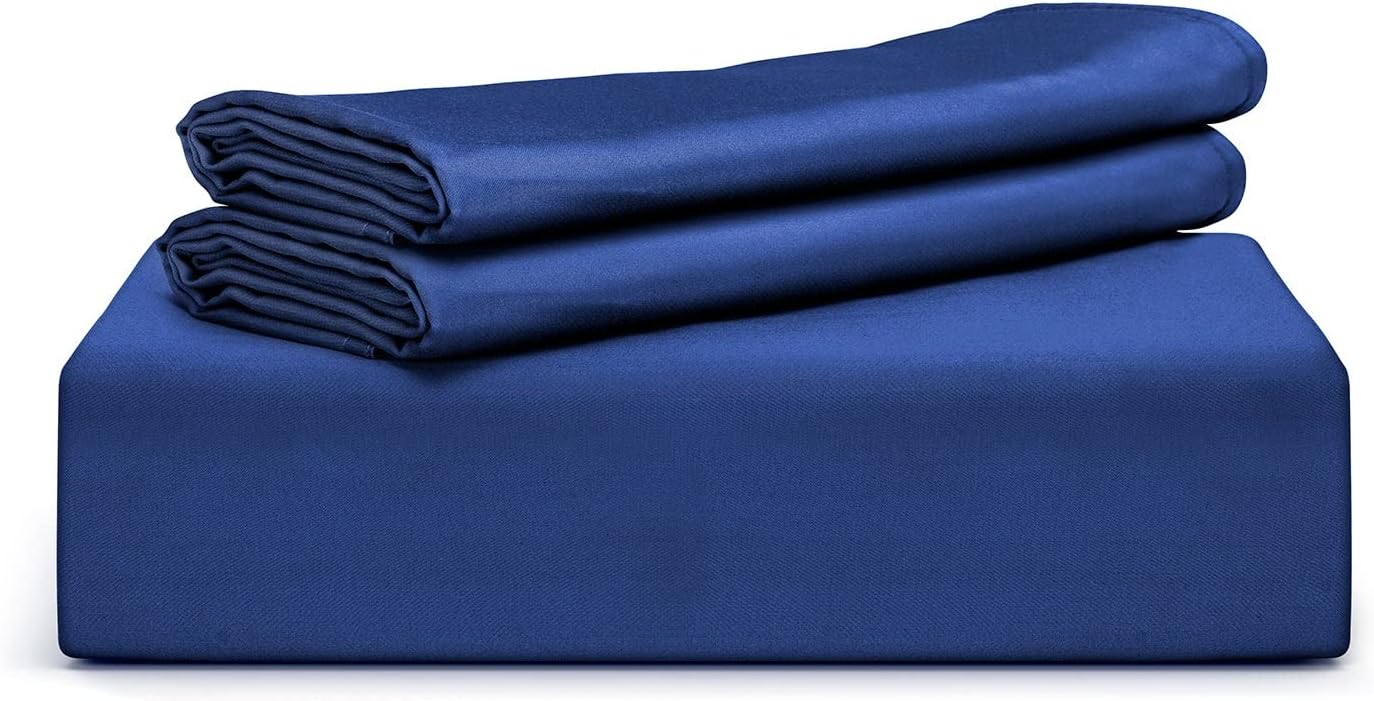 Tafts Duvet Cover Full Size, 3 Piece Set, Pure 100% Viscose Derived from Bamboo, Luxuriously Soft, Silky Smooth and Cooling, 2 Pillowcases (Full, Navy Blue)