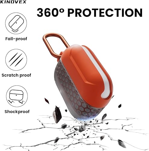 Miniatura 3 de Funda impermeable para AirPods Pro y AirPods Pro 2 compatible con carga inalámbrica y USB-C, diseño de una pieza, funda de protección contra caídas