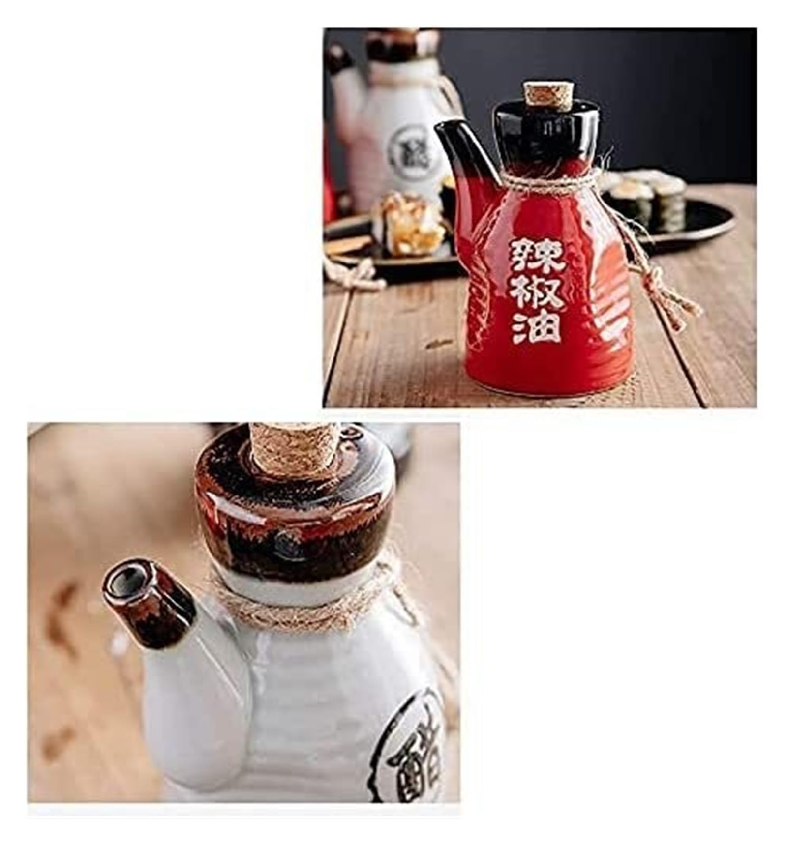 Distributore di Olio e aceto, Bottiglia di Salsa in Ceramica in Stile Europeo, Bottiglia di Ceramica, ampolla per Salsa di soia o aceto con versatore per la Cucina