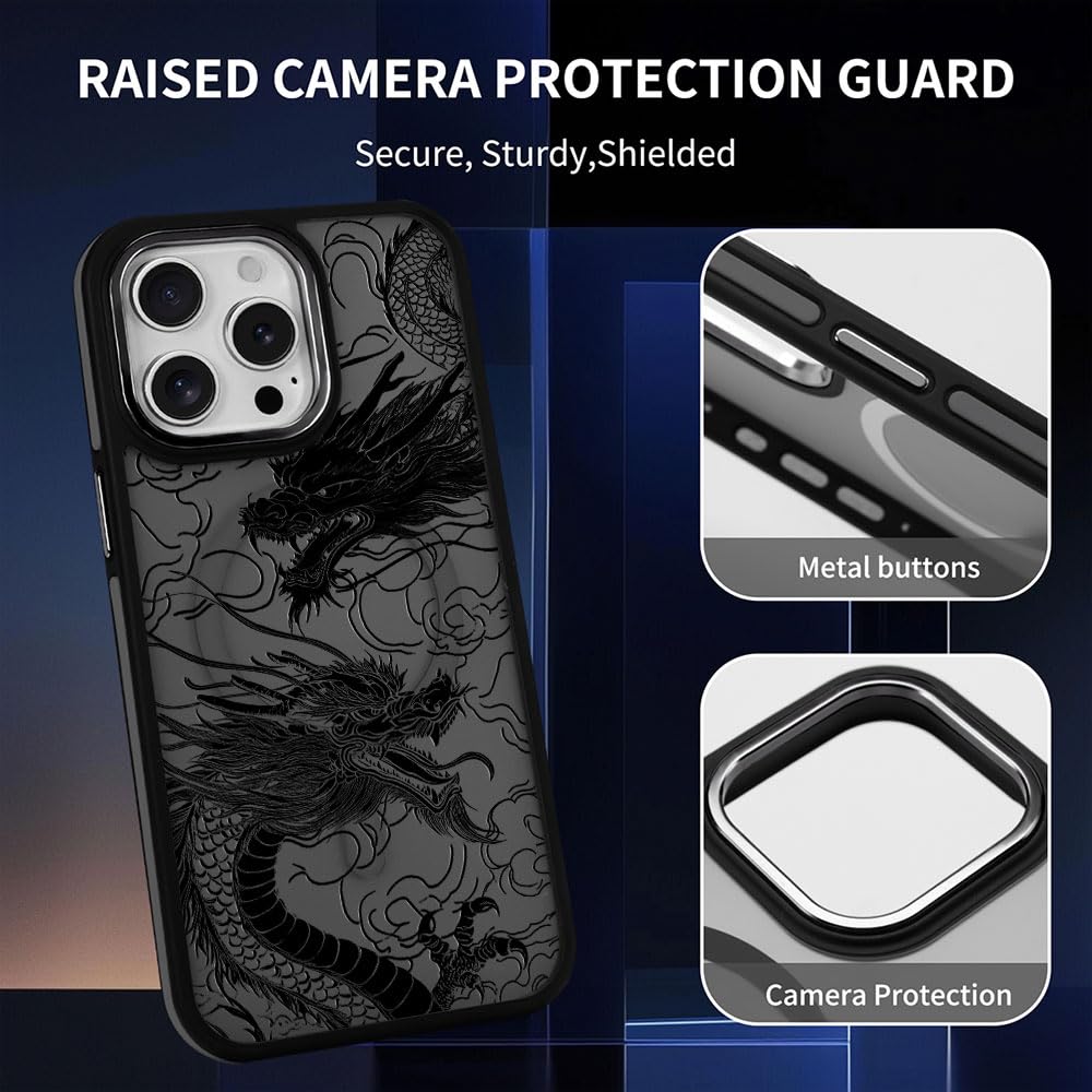 DAIZAG Magnetic Case For IPhone 16 Pro,Pressed Flower Fruit Yellow Design On Clear Base Compatible With MagSafe,Drop Protection Shockproof Case For IPhone 16 Pro White-1271089