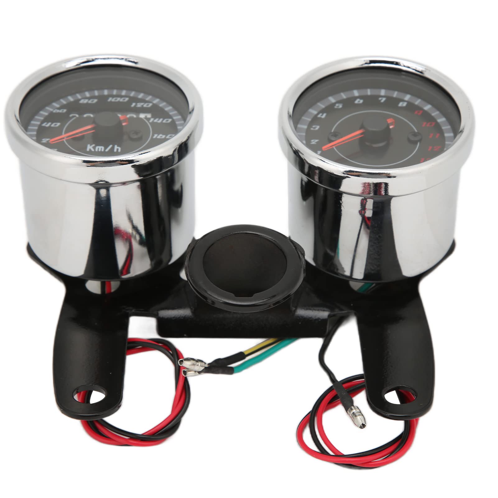 Contagiri per Moto Contachilometri Contachilometri 12V Retroilluminazione a LED, Robusto Materiale Metallico, Qualità Professionale, Misurazione Contachilometri 013000 Giri/min,