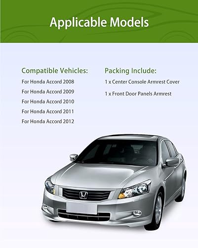 Miniatura 7 de UMISHI Funda para reposabrazos de consola central para Honda Accord 2008 2009 2010 2011 2012 Auto Cubierta de cuero cosida para consola Tapa de