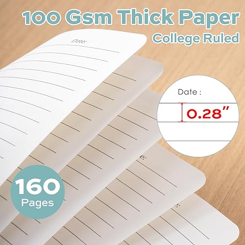 Miniatura 4 de deli Cuaderno de diario en espiral forrado verde, 160 páginas, A5 (5.5 x 8 pulgadas), cuaderno de escritura de tapa dura, diario encuadernado en