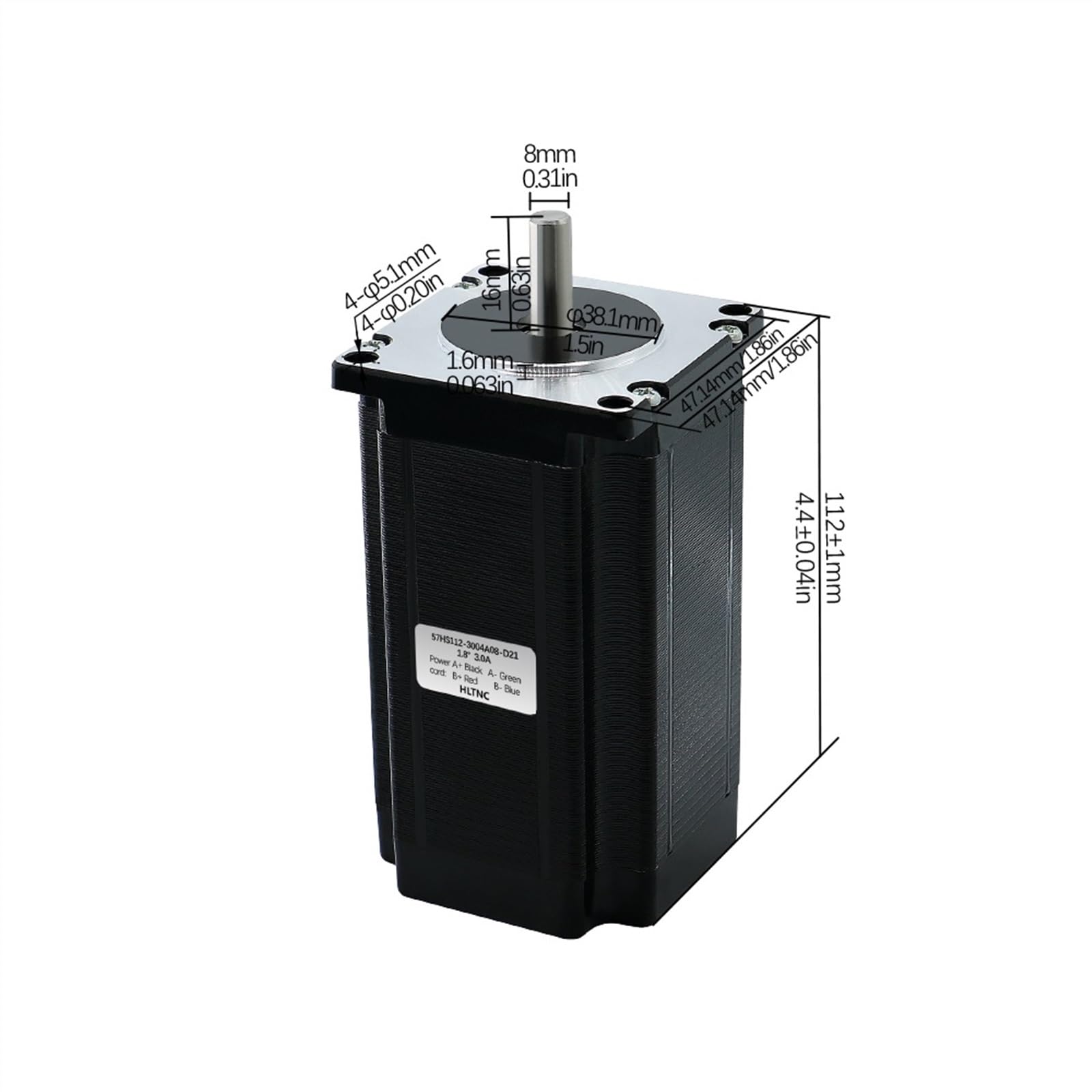 Amazon.com: Nema23 57HS112 Stepper Motor 2 phase 4-Leads 3N