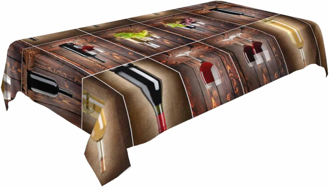 Tovaglia Antimacchia 300x140 cm Rettangolare Vino Tovaglie Impermeabile 3 Metri Copritavolo Poliestere Protezione Tavolo Vintage Country, per Feste (12-14 Posti) a-2858