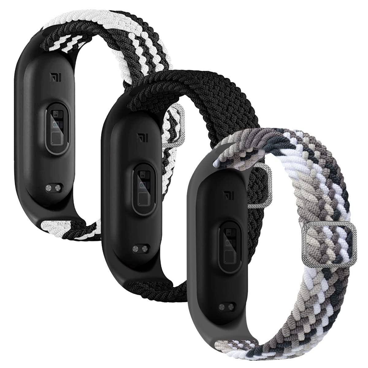 Correa de reloj de nailon para Mi Band 7/6/5/4/3 pulsera de tela elástica trenzada de nailon suave pulseras deportivas elasticidad correa de reloj expandible transpirable para Mi Band 7/6/5/4/3 — view 16