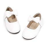 Toddler Girls Dress Shoes Little Kids Flower Girl Sparkle Bow Ballet Flats School Wedding Party Shoes