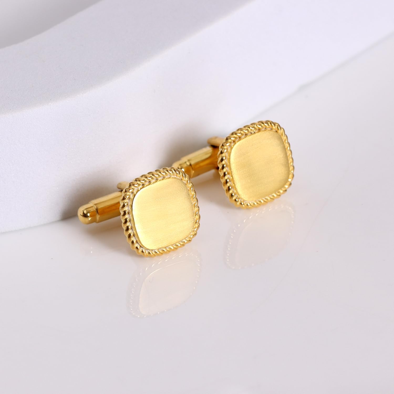 LeCalla 925 Sterling Silver Men's Cufflink | Silver Cufflinks For Men Jewelry | 14K Gold-Plated Cufflinks Business Wedding Shirt Accessories Gift for Son, Father, Husband