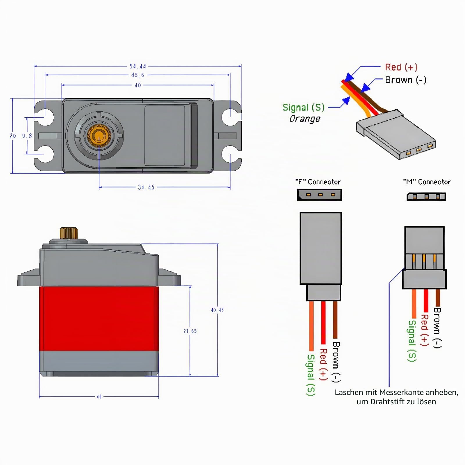 TD-8135MG digitales Servo 35kg Metall 360 Grad | Hochpräzises digitales Servo mit 35 kg Stellkraft, Metallgetriebe und 360 Grad Dauerdrehung, ideal für RC-Modelle