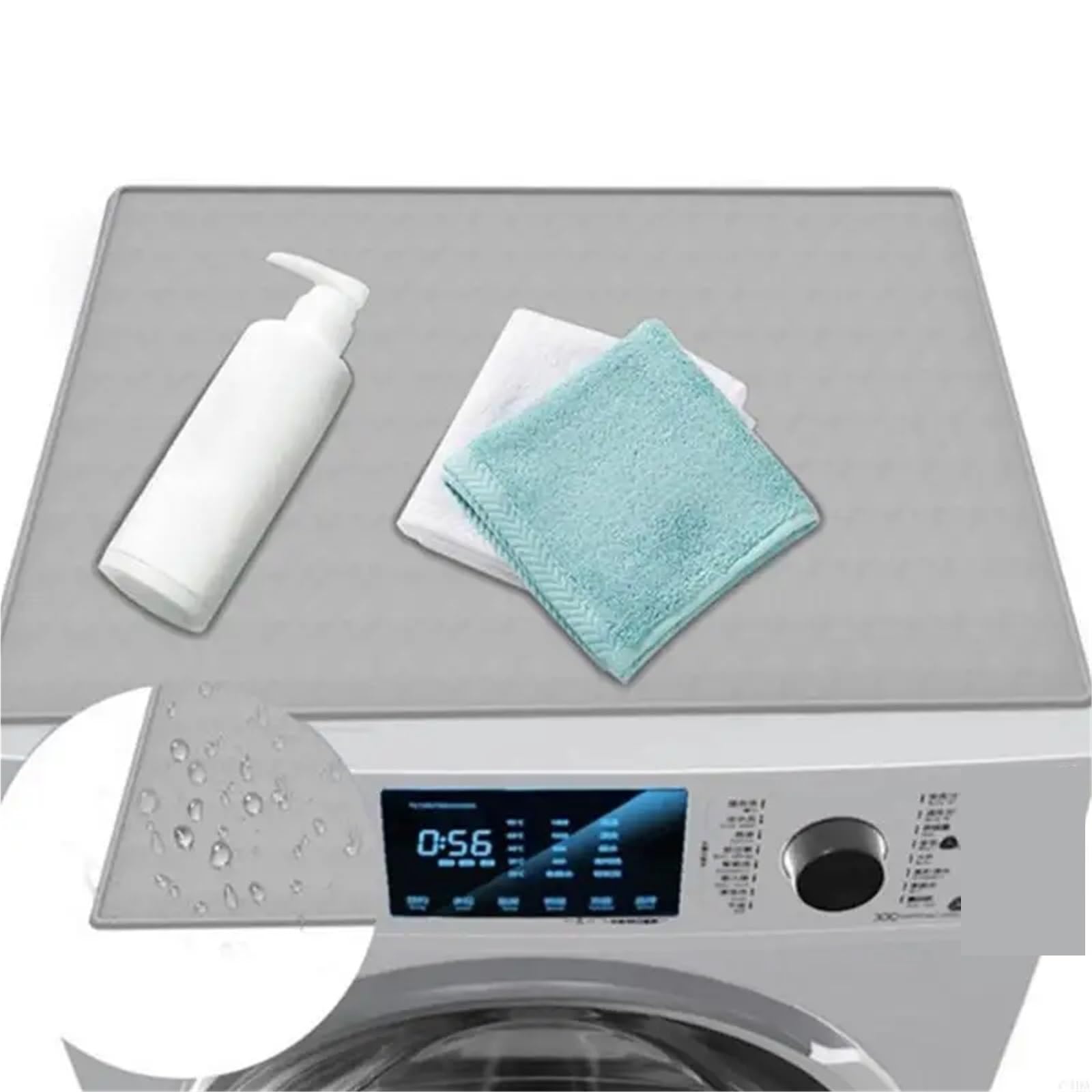 Housses pour lave-linge et sèche-linge pour le des Tapis de protection supérieur en silicone, étanche à la poussière et aux rayures