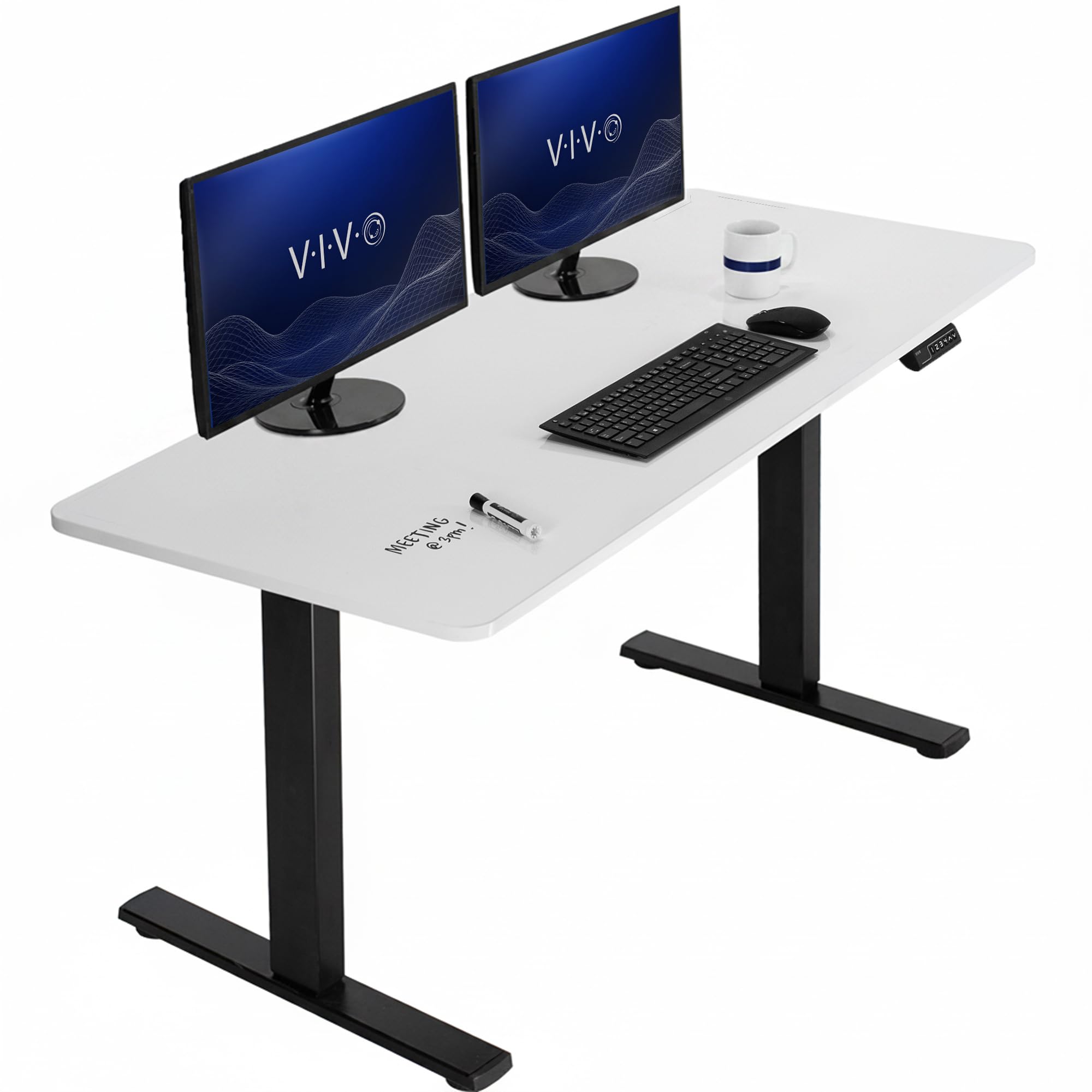 VIVO White Dry Erase 60 x 24 in Standing Desk, DESK-KIT-1B6WE