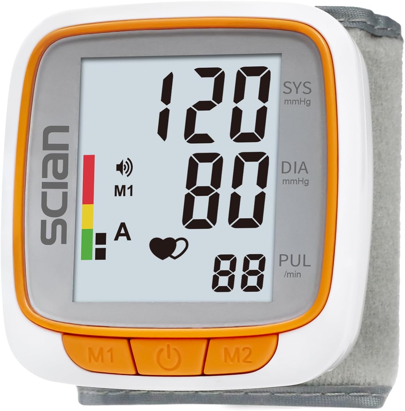 Scian Wrist Blood Pressure Monitors for Home Use, Automatic Blood Pressure Wrist Cuff with Voice Broadcast, Large Display, 2 Users 180 Memory with Carrying Case