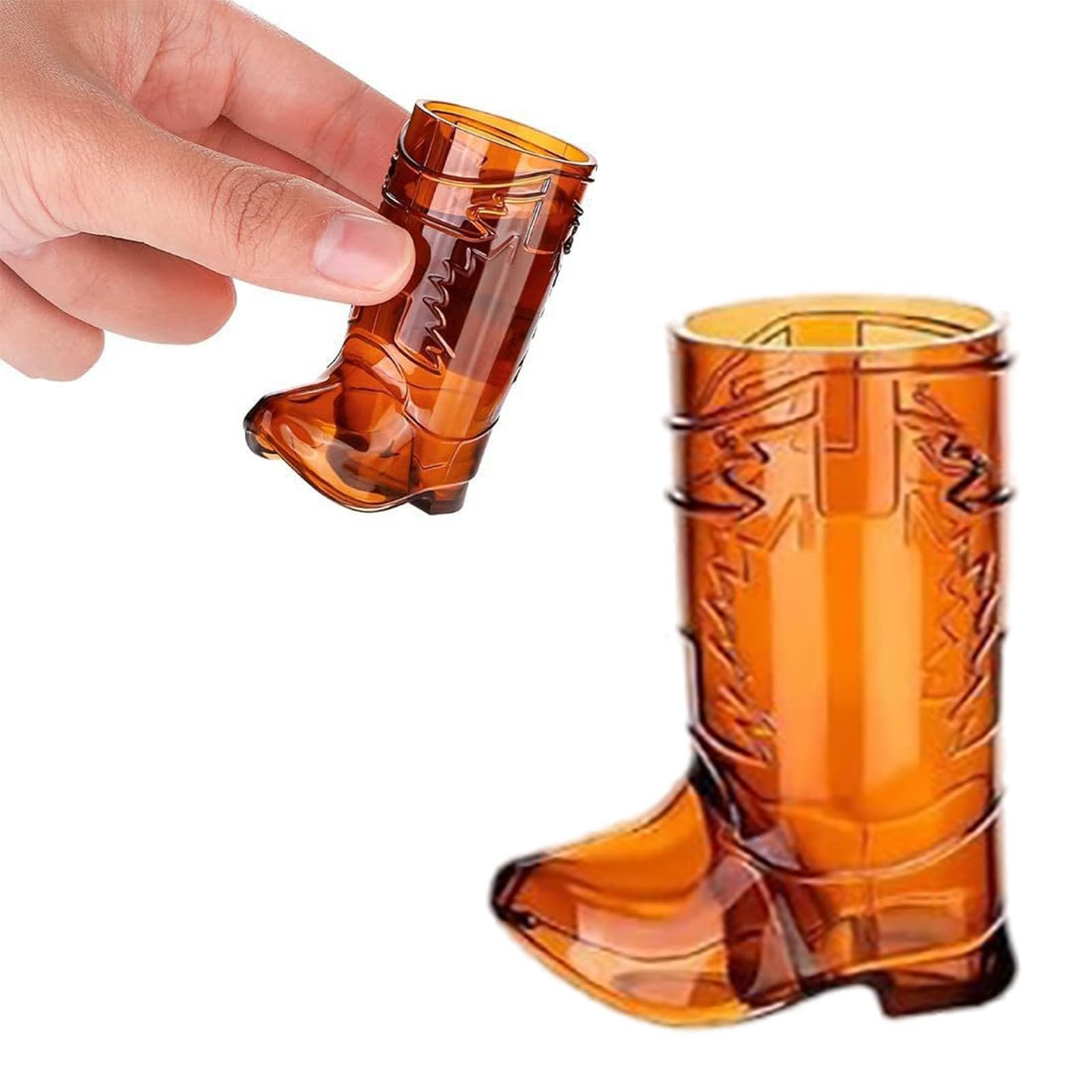 2025 12 Pcs Western Cowboy Boot Shot Glasses, Mini Plastic Boot Shot Glass, Transparent Mini Cups, Reusable Plastic Boot Cups for Cowboy Cowgirl Western Theme Party Supplies (brown)