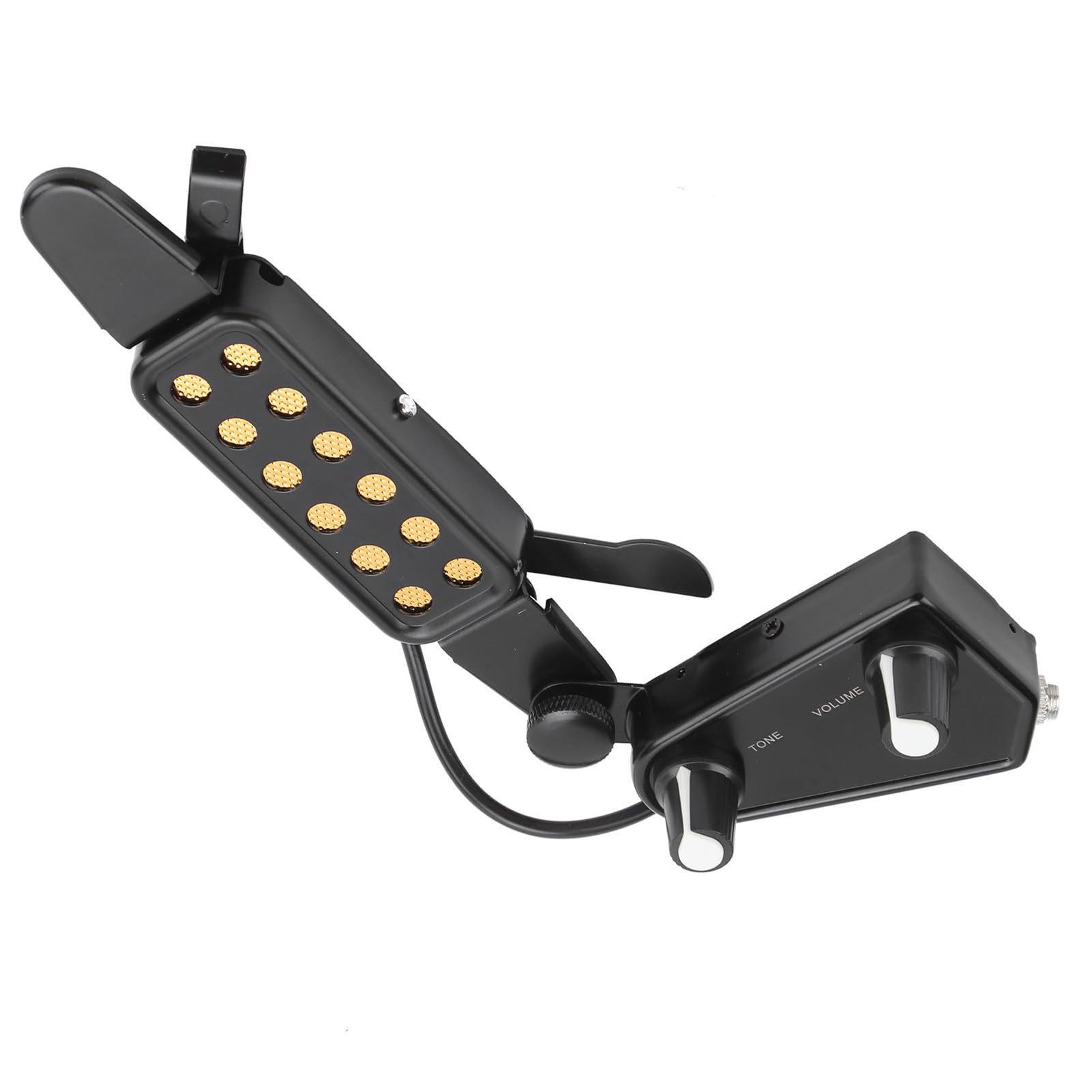 Acoustic Guitar Pickup, Guitar Pickup Acoustic Guitar Electric Transducer Clip On Soundhole Guitar Pickups with Volume Conntrol for Acoustic Guitar (Black)