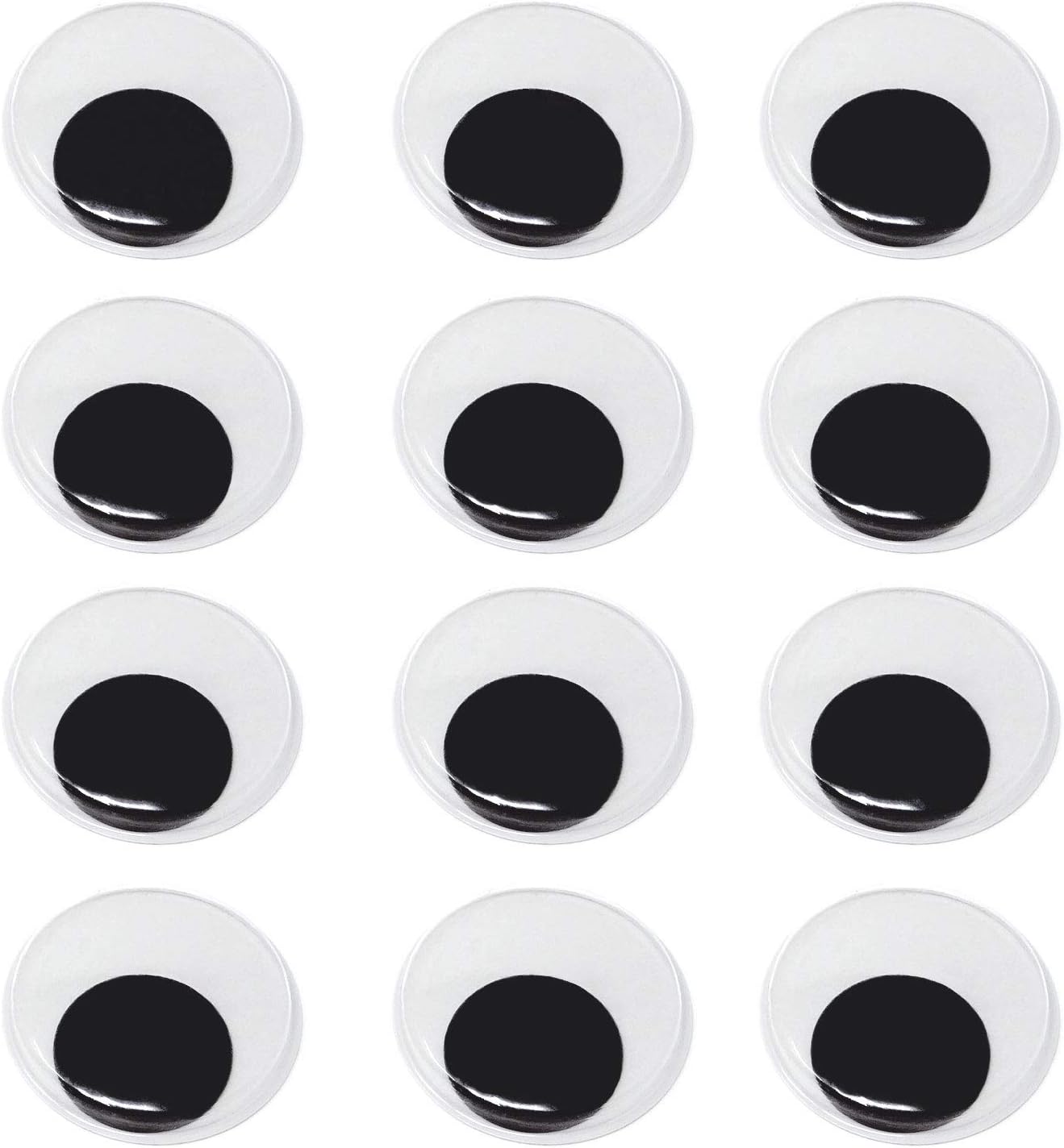 Honbay 12PCS 2 Inch Plastic Self Adhesive Wiggle Eyes for Decoration (2 inch)