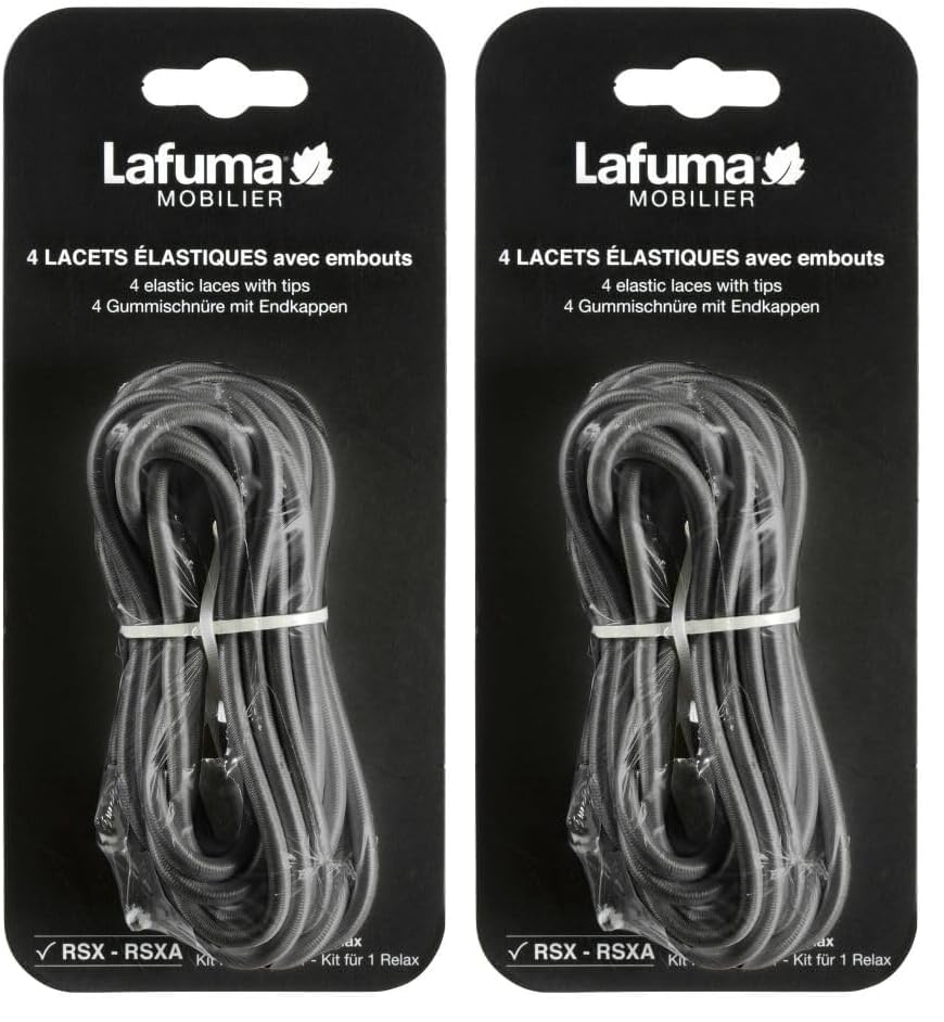 Lacets élastiques Lafuma LFM5065 noirs pour réparer une suspension de siège détendue