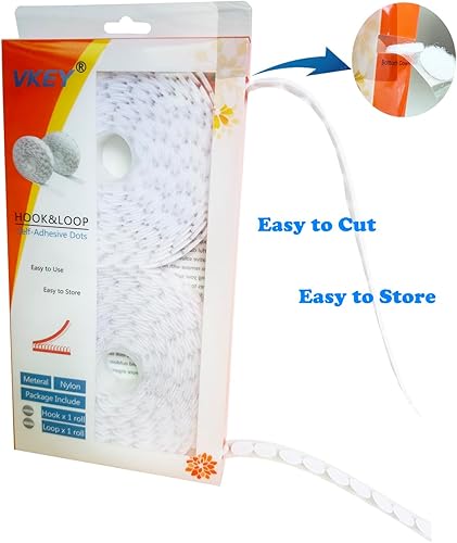 Miniatura 2 de Vkey 1000 unidades (500 pares) de 0.59 pulgadas de diámetro, monedas de nailon con gancho y bucle, cintas adhesivas para monedas, adecuadas para
