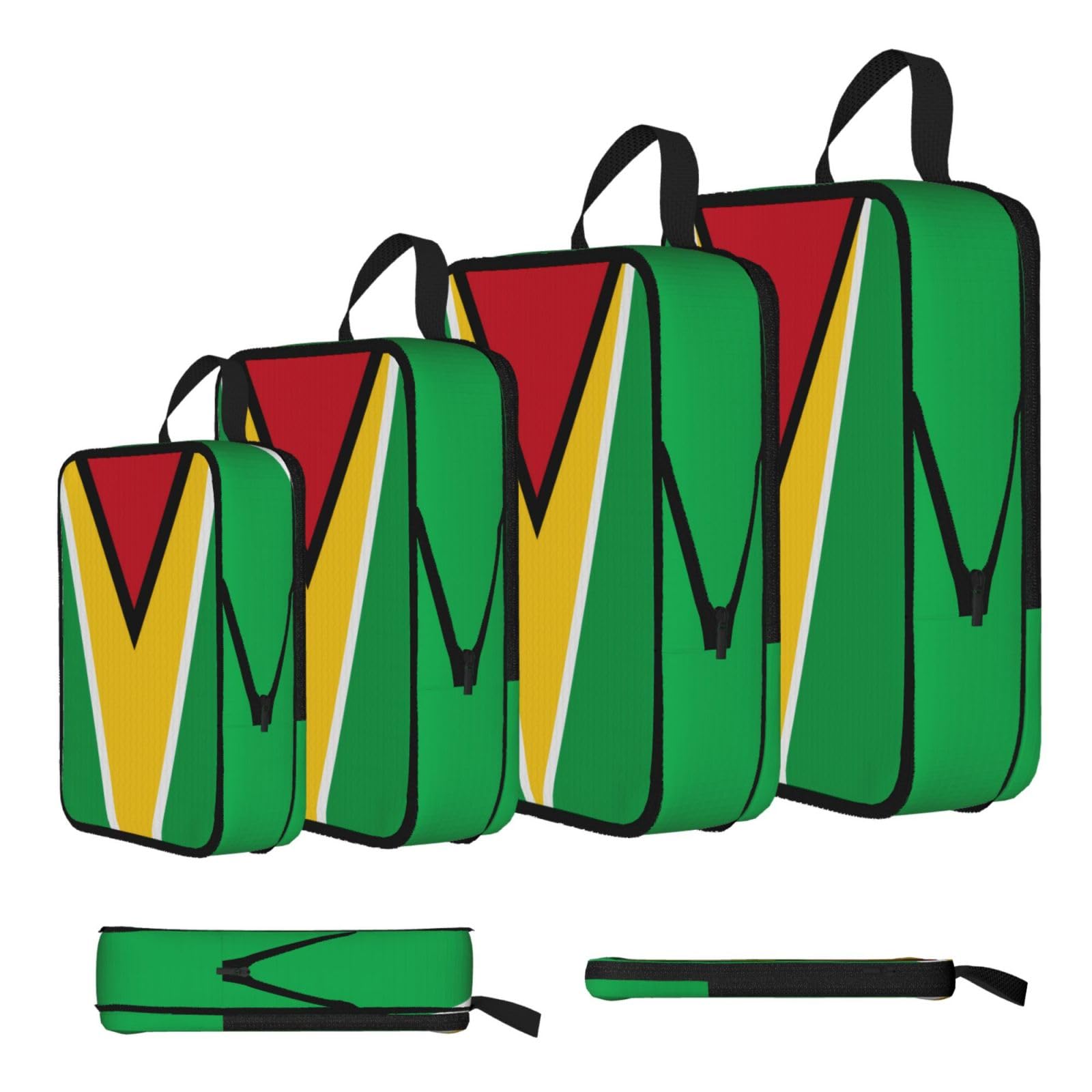 Flag of Guyana Compression Packing Cubes 4 Piece Set
