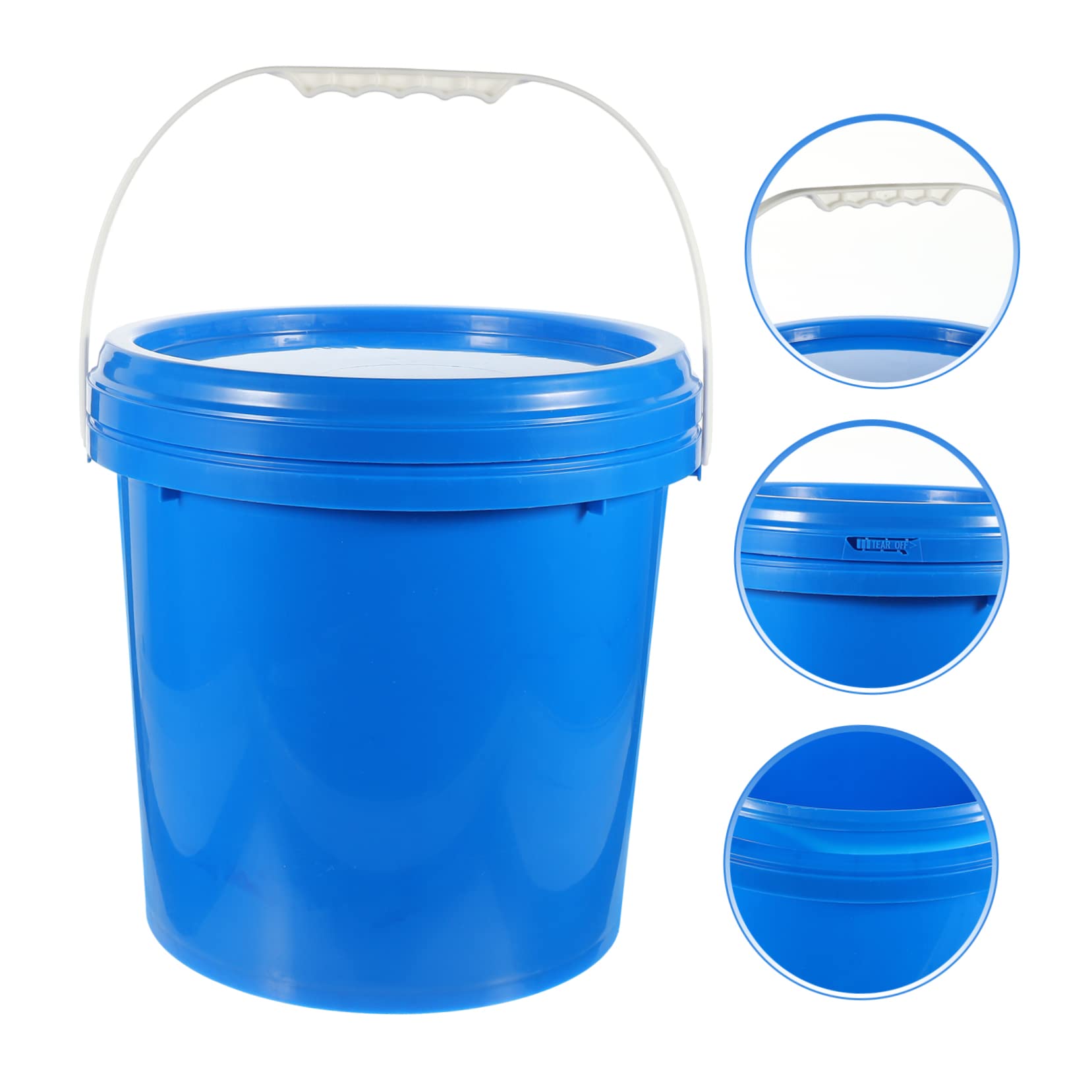 Hemobllo Cubo de Pintura de Cubo de Hdpe Blanco para Mezclar Colores Contenedor de Almacenamiento con Tapa para Pintura y Manualidades