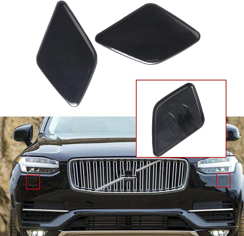 Front Bumper Headlight Washer Cover Cap 39875253 39875254 1 Pair Right And Left Side Compatible With Volvo XC90 2007-2014