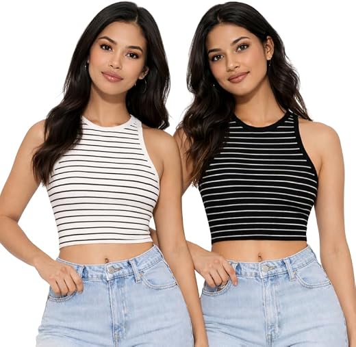 MIXFIT Women's Trendy Premium Cotton Tank Top &amp; Crop Top for Women