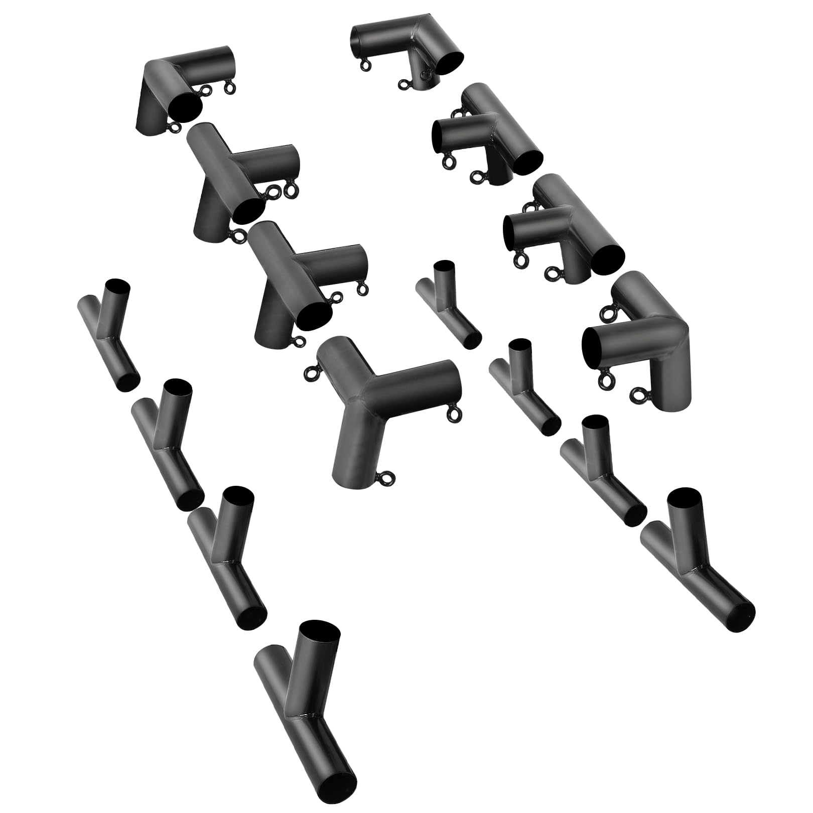 Aoneky 2 Inch Trapezoid Baseball Batting Cage Frame Corner Kit - Batting Cage Connector Kit (35ft Corner Kit with Foot Pad)