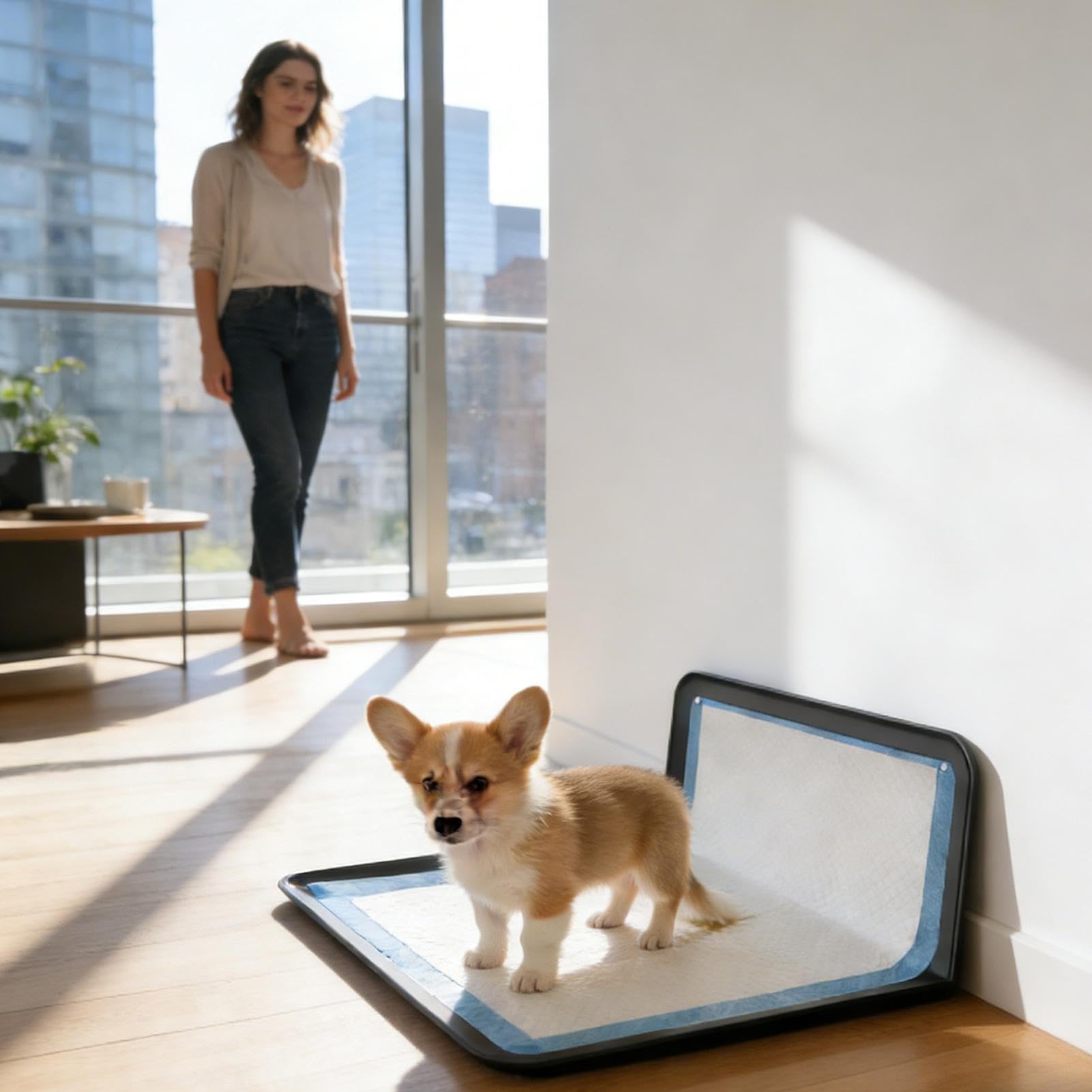 Inodoro para perros, plegable de 35 pulgadas, bandeja de silicona a prueba de fugas, con revestimiento antiadherente, ideal para el entrenamiento en casa en viajes.