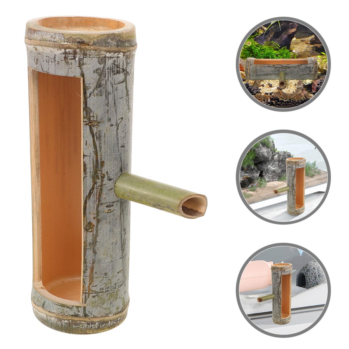 Bambus Wasserspiel für Aquarium und Garten mit Handgefertigten Bambusrohren Japanischem Zen Stil