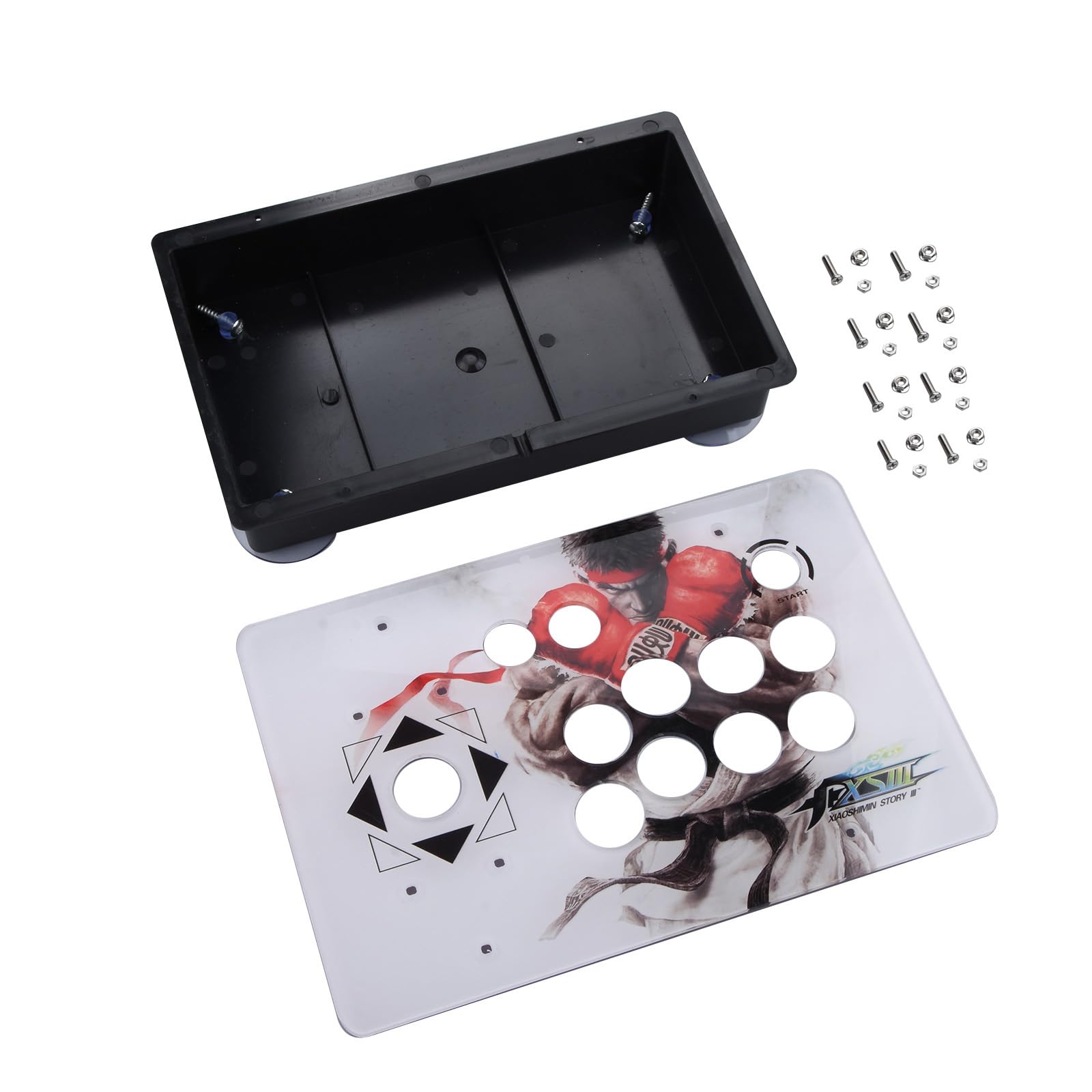 ZEZEFUFU DIY Arcade Joystick Acrylic Panel and Case Set, Replacement Game Machine Cabinet Controller DIY Kit Accessory