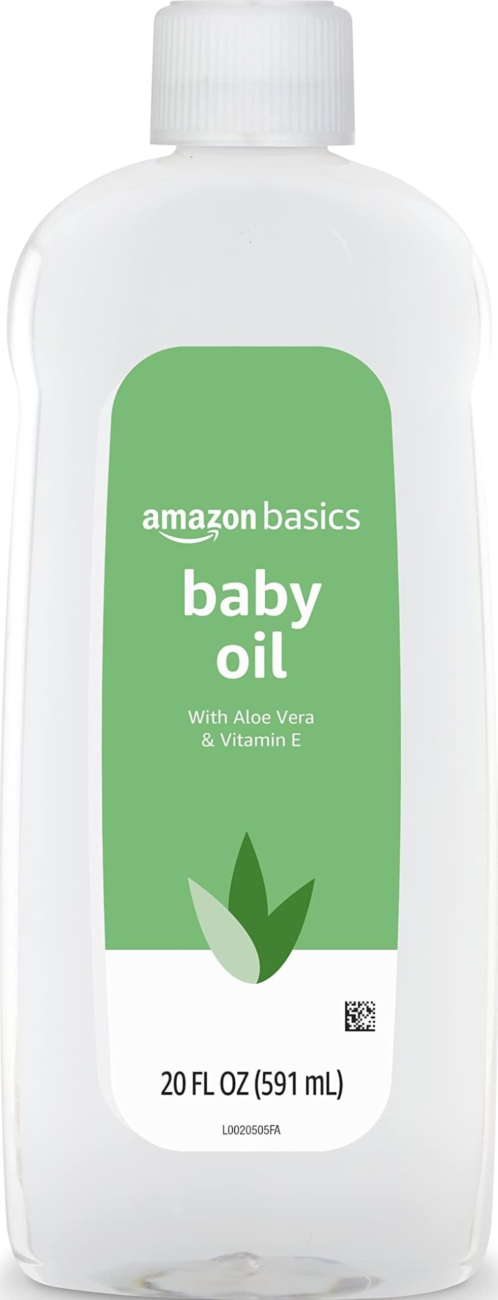 Amazon Basics Baby Oil with Aloe Vera & Vitamin E, Helps Prevent Moisture Loss, 20 Fl Oz (Pack of 1) (Previously Solimo)