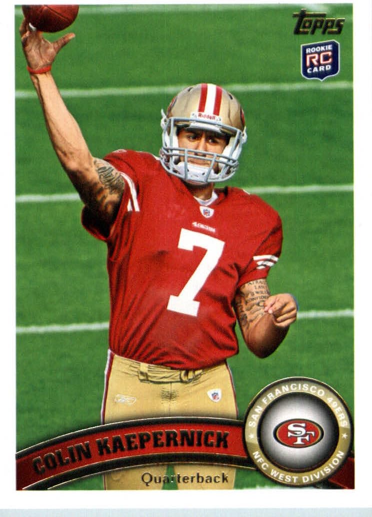 2011 Topps Football Card # 413 Colin Kaepernick RC / (Passing The Football) - San Francisco 49ers (RC - Rookie Card) NFL Trading Card in a Protective Case!