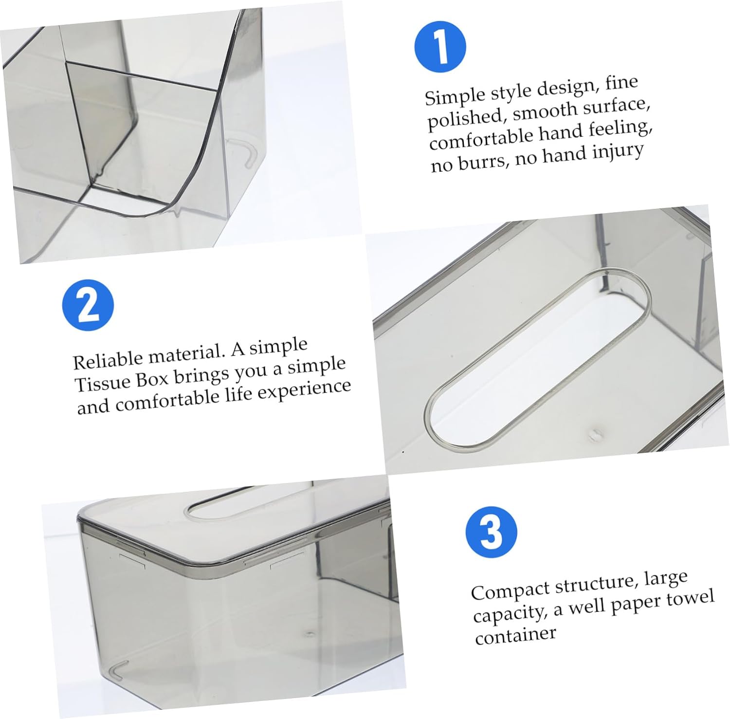 Rectangular Plastic Tissue Box Cover Holder for Desktop Organizing image 5