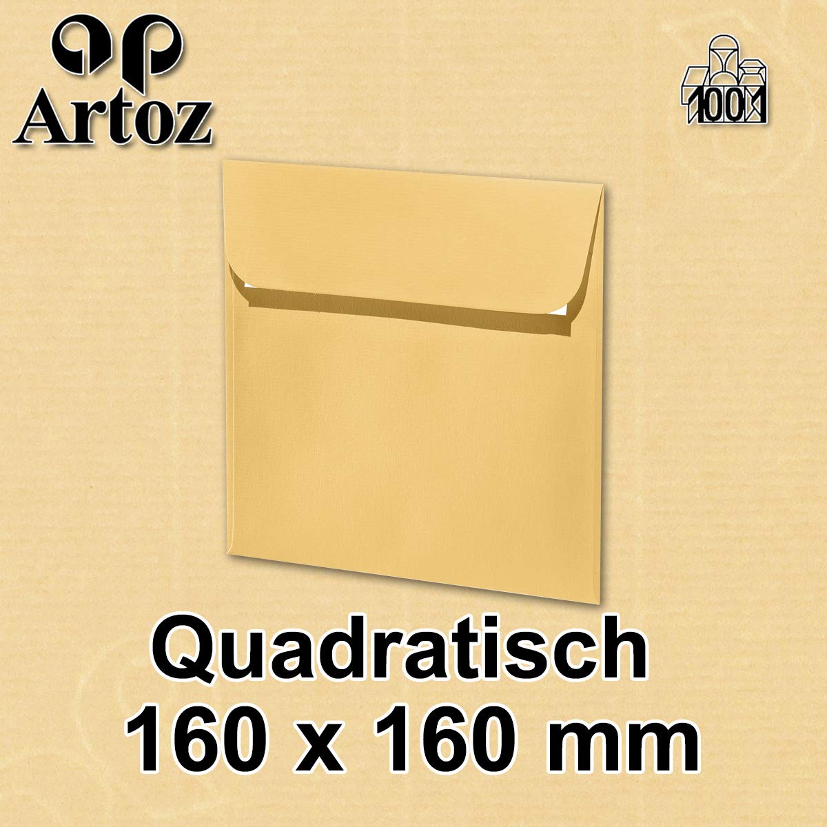 ARTOZ 150 x kwadratowe koperty miodowo-żółte (żółte) 100 g/m² – 16 x 16 cm – koperta bez okienka – koperty z klejem