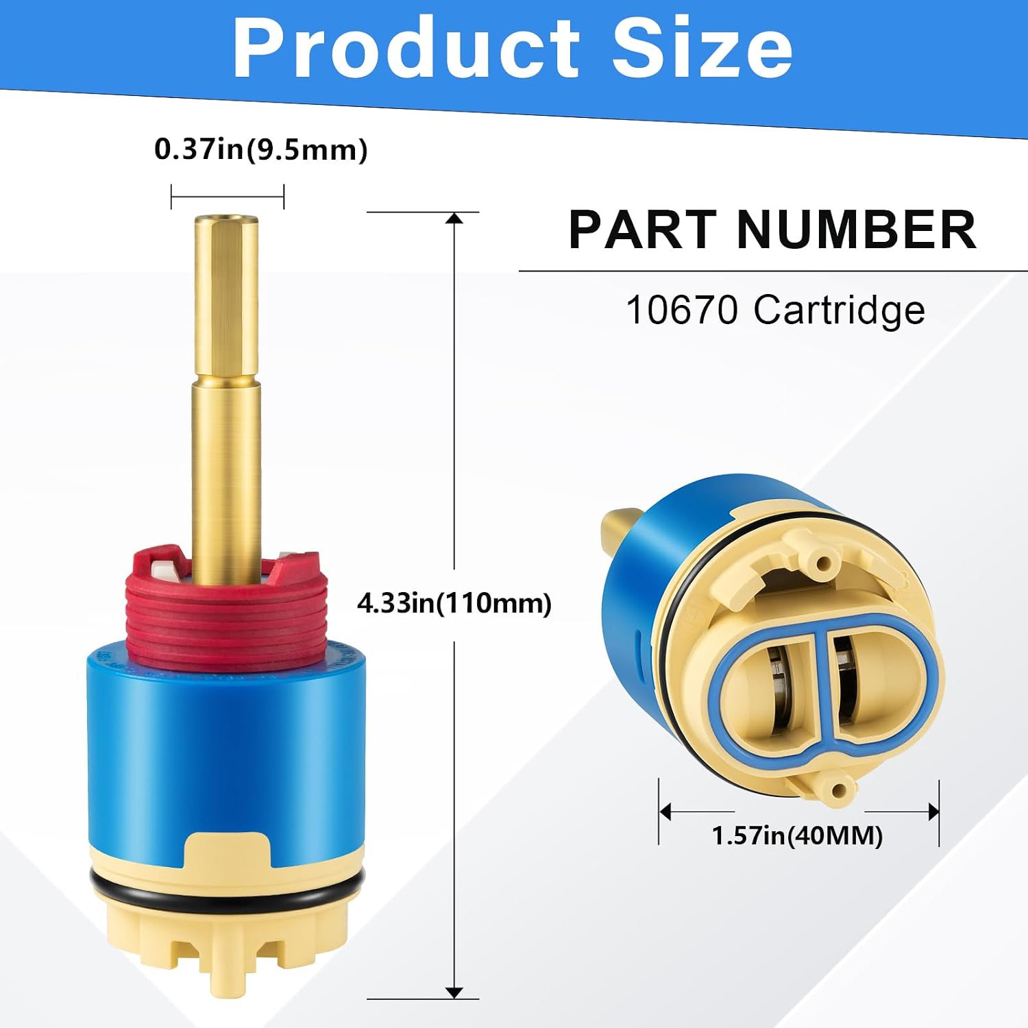 10670 Shower Cartridge, 4.25" JH02BJ HL-40 Shower Cartridge Compatible with Aqua source/Glacier Bay Single Handle Shower Faucet for Shower/Tub Faucet Cartridges Replacement