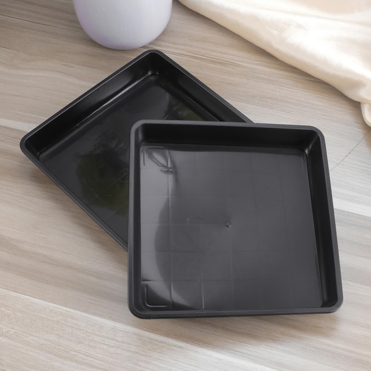 platillos de Maceta de plástico Bandeja para macetas 15 Piezas Negro Cuadrado 18 x 18 cm para Plantas Mantiene Piso y Mesa limpios en jardinería