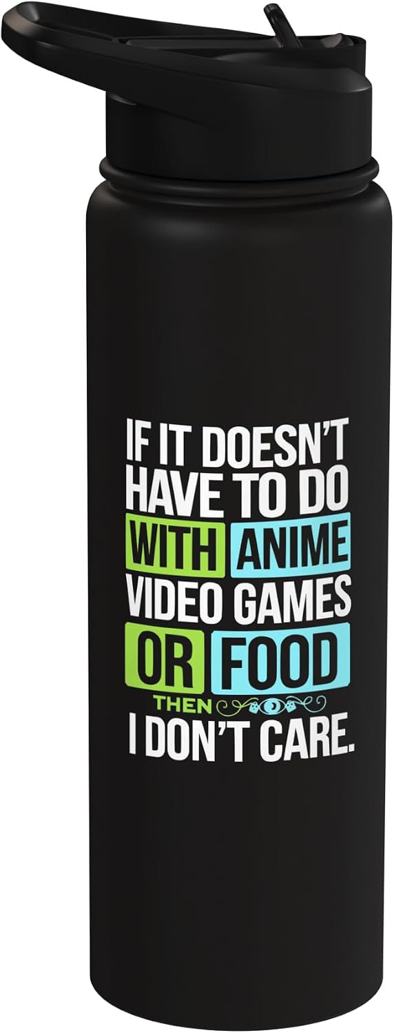 Anime And Gaming Manga Reader Otaku Kawaii Japanese Gamer Stainless Steel Insulated Water Bottle
