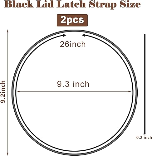 Miniatura 2 de Correa de cierre de tapa negra Banda de goma 6,7,8 cuartos de galón olla de cocción lenta WHT (2 unidades)