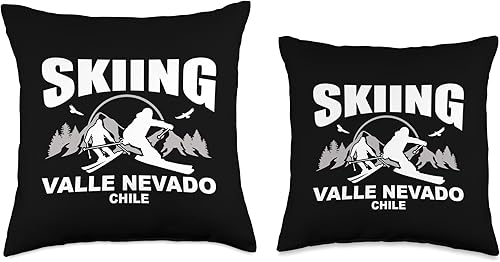 Miniatura 3 de Skiing Valle Nevado by Vertical Blue Designs Freeride Skiing Valle Nevado Chile Throw Pillow, 18x18, Multicolor