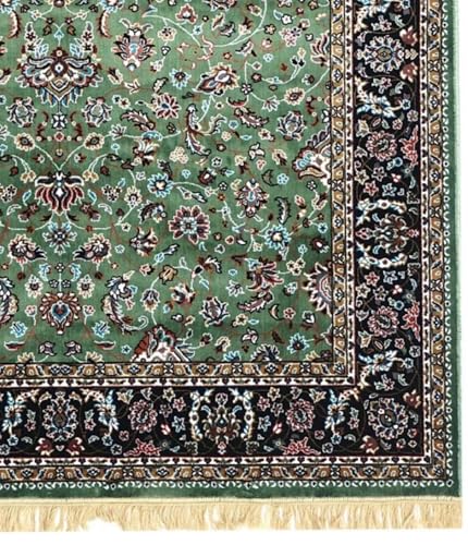 Image of Handmade Pure Silk Carpet 2 x 4 Feet Designer Oriental Silk Rug, Luxury 100% Silk Area Rug Perfect for Living Room, Bedroom & Home Decoration (MAC-23 Green)