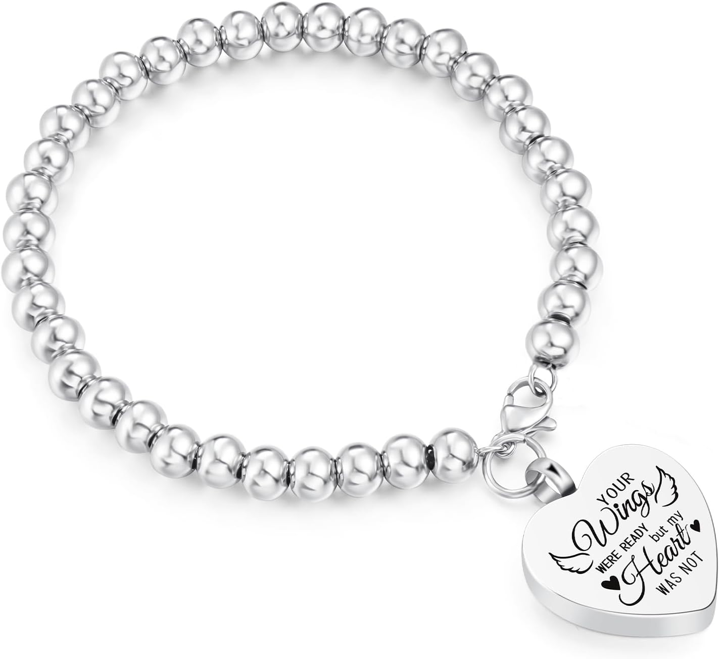 XIUDA Heart Cremation Jewelry Urn Bracelet for Ashes Stainless Steel Cremation Bracelet Bangle for Ashes Memorial Ashes Keepsake Jewelry for Women Men