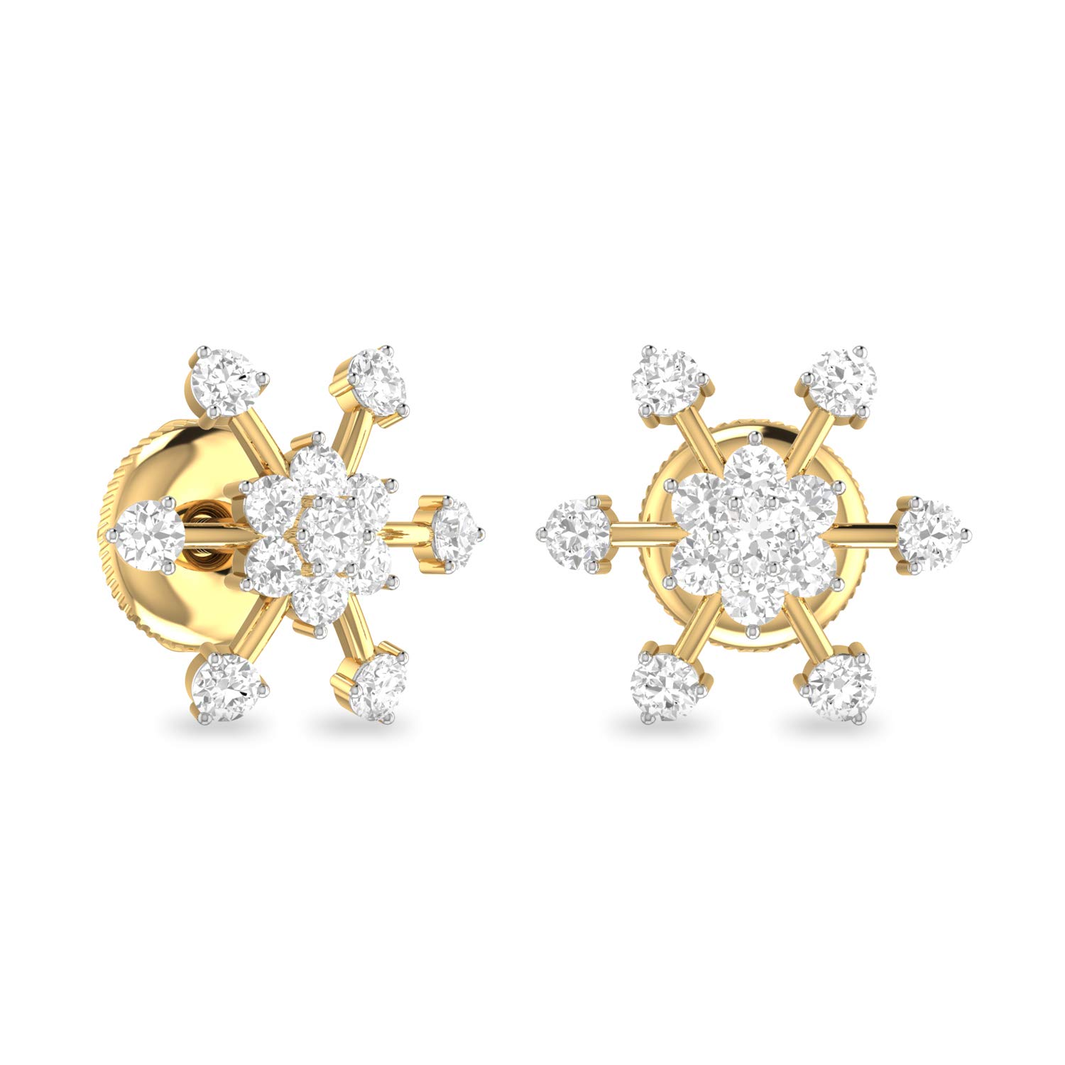 Aucent by PC Jeweller The Lesina 18KT Yellow Gold and Diamond Earrings-image-17