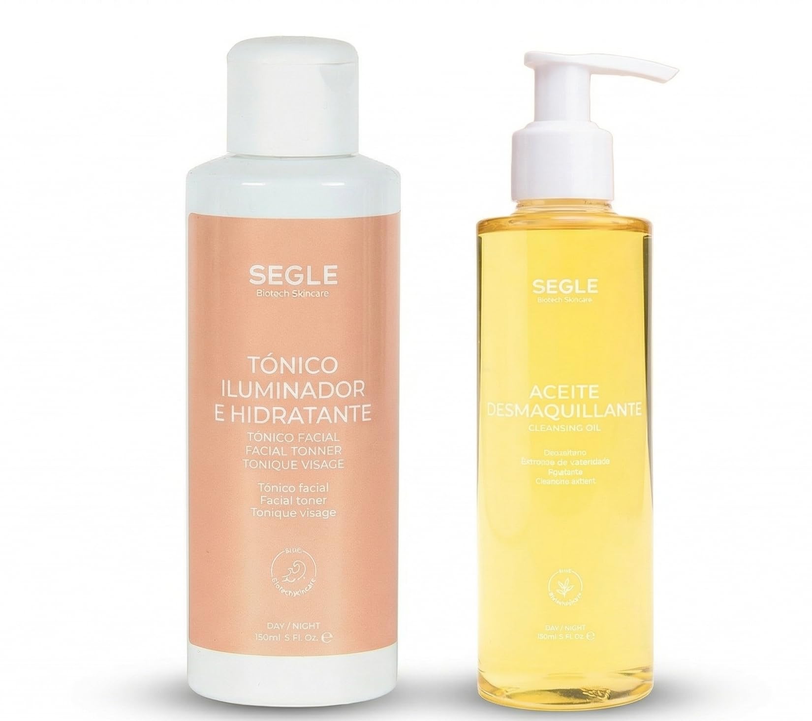 Segle | Pack ahorro Tónico hidratante e iluminador Glow Hydra Milk,150ml + Aceite Desmaquillante, con Escualano Extracto, de Caléndula y Aceites puros, 150 ml