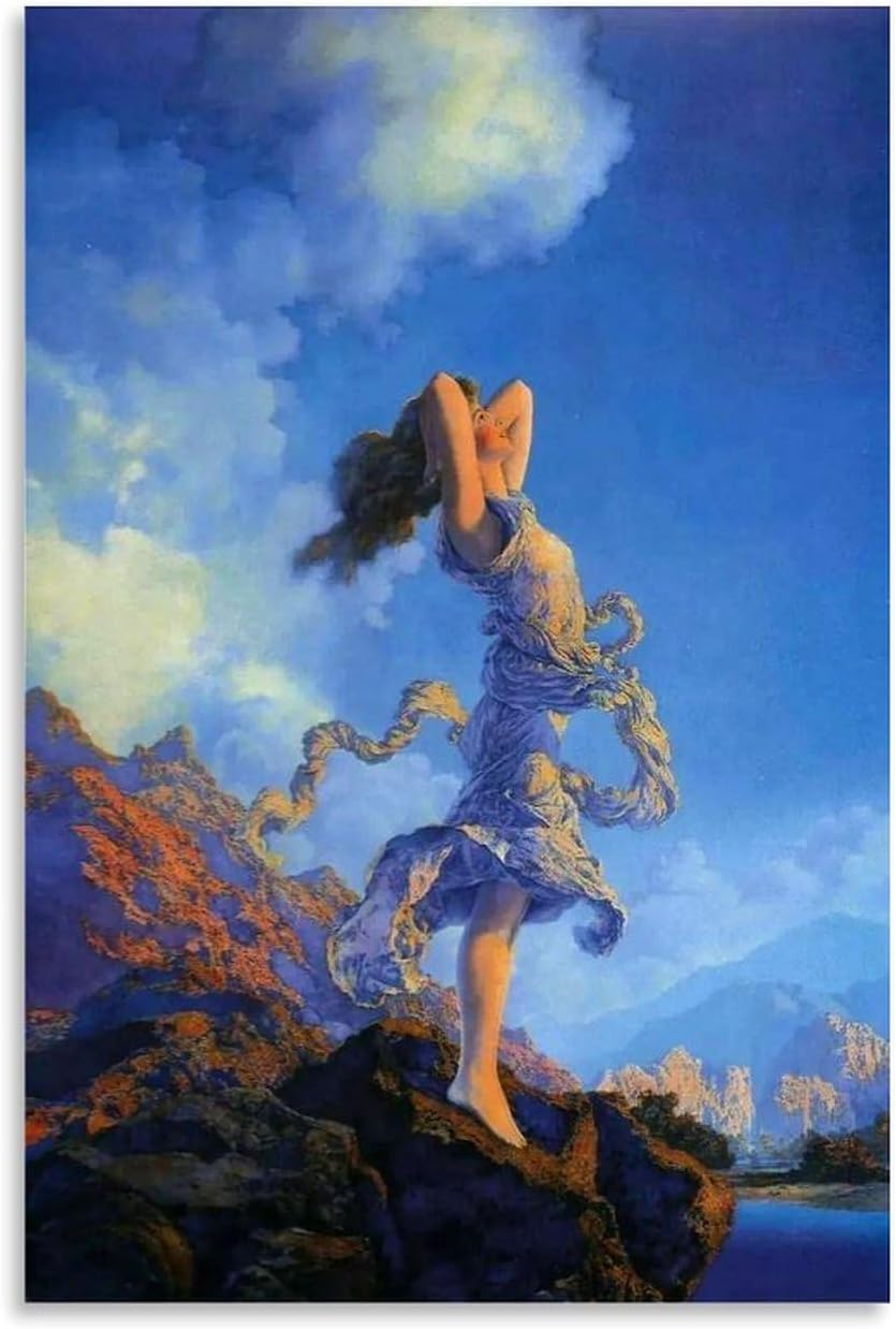WangXianYY Maxfield Parrish Wall Art Prints Paintings Poster Ecstasy Realism Romantic Canvas Painting Wall Art Decorative Picture Prints Modern Decor Unframe 24x36inch(60x90cm)