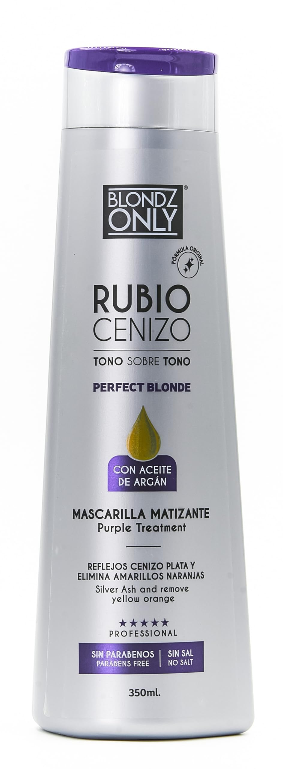 Blondz Only Silver Ash Blonde Hair Blue Toning Mask | Eliminates Brassiness | Neutralizes Yellow & Orange Tones | With Argan Oil Perfect Blonde (