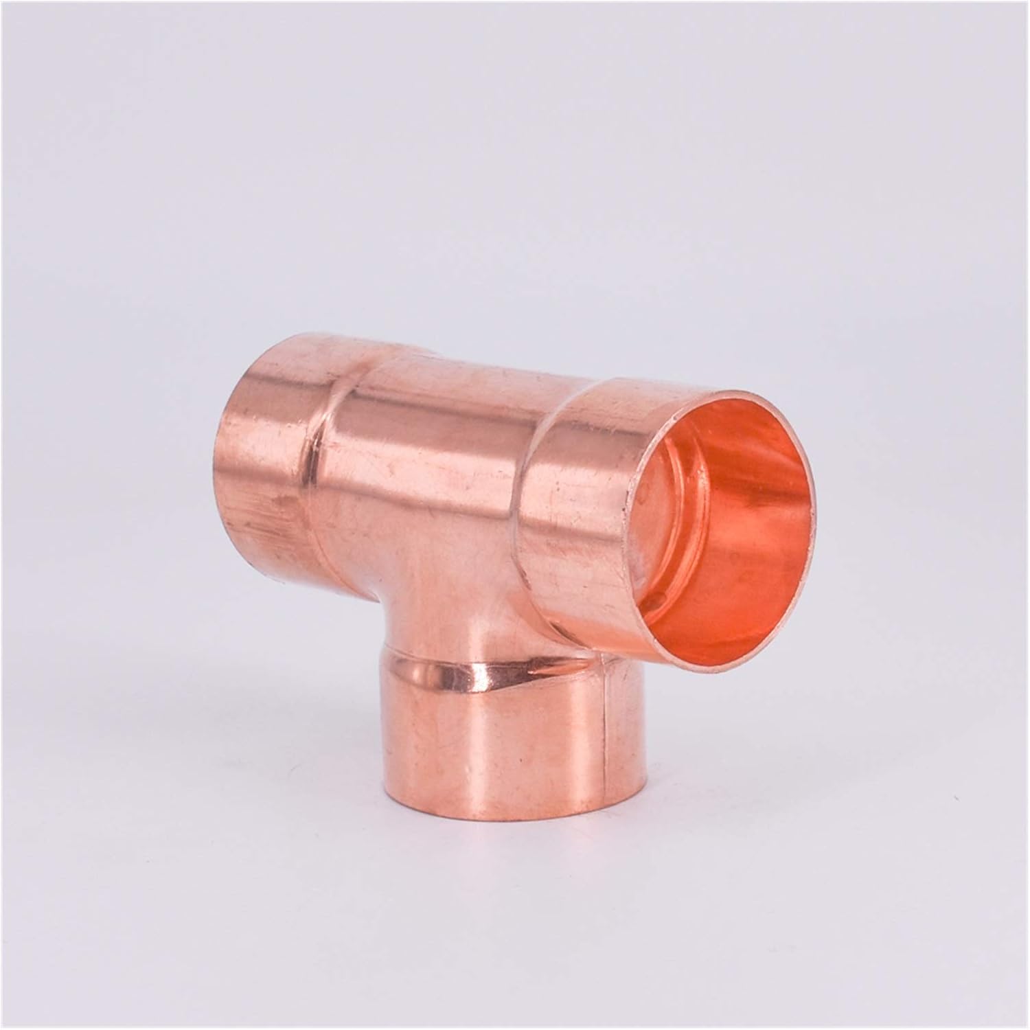 Garden Hose Connection Accessories 28.6 32 35 38 42 50mm Inner Diameter 99.9% Copper End Feed Tee, The Tee Piping Joint Is Used For Air Conditioning (Color : ID 42mm Wall 1.4mm)