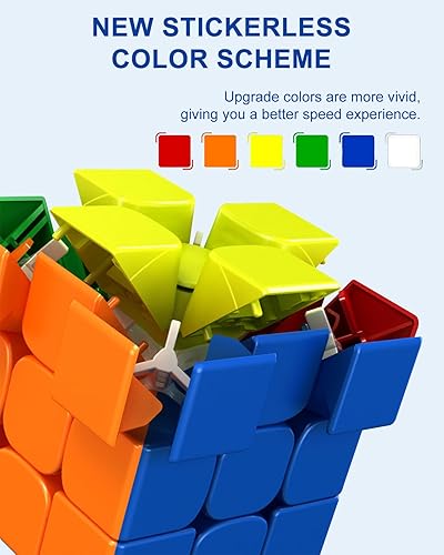 Miniatura 6 de CFMOUR Cubo magnético de velocidad 3 x 3  Moyu RS3M Cubo sin calcomanías, 48 imanes  Juguete rompecabezas superrápido para resolver problemas para